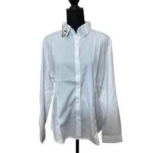 NWT We Beautiful Queen (WBQ)  white shirt   Large  Size 10